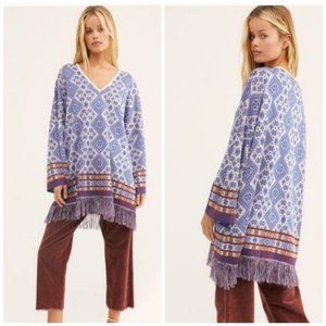 Free People It's a Cinch Poncho Knit Sweater SZ M